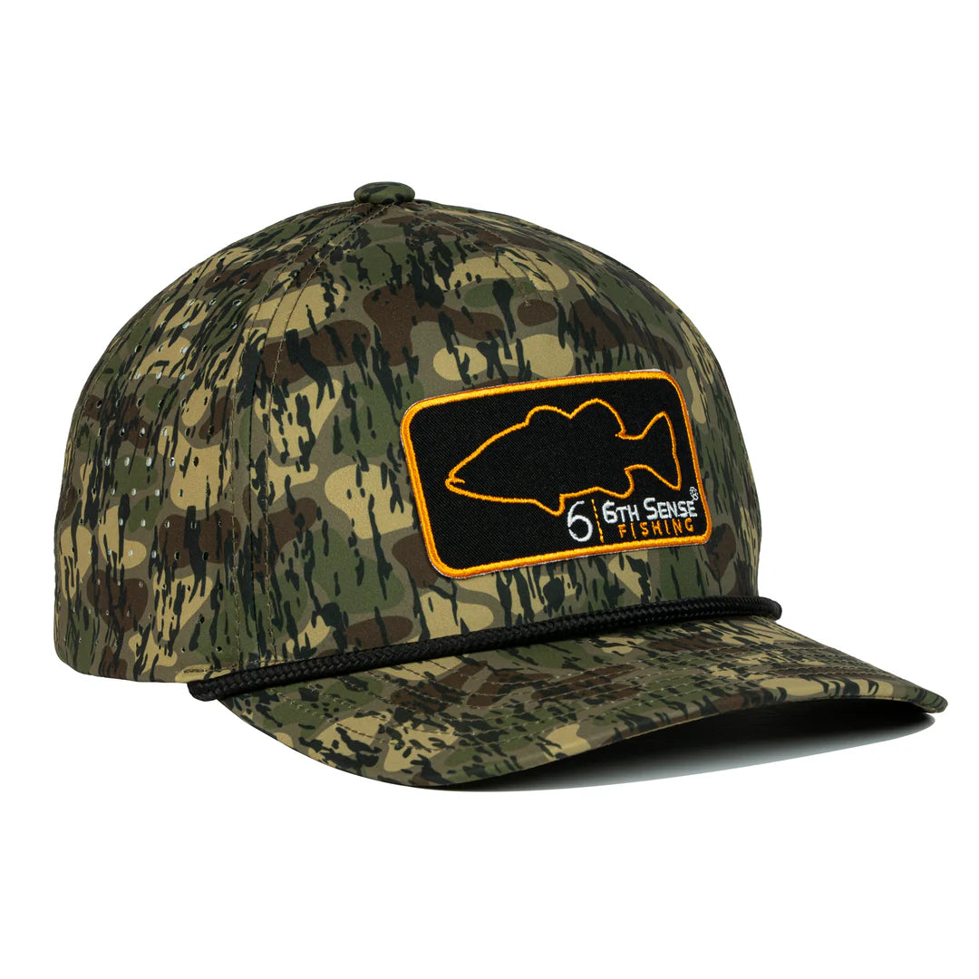 6th Sense WaterWood Perforated Performance 5-Panel Hat – Trophy Outline