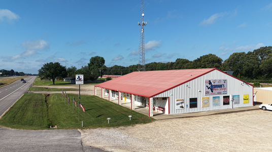 Brannan's Bass Shop storefront in Powderly, Texas near Pat Mayse Lake
