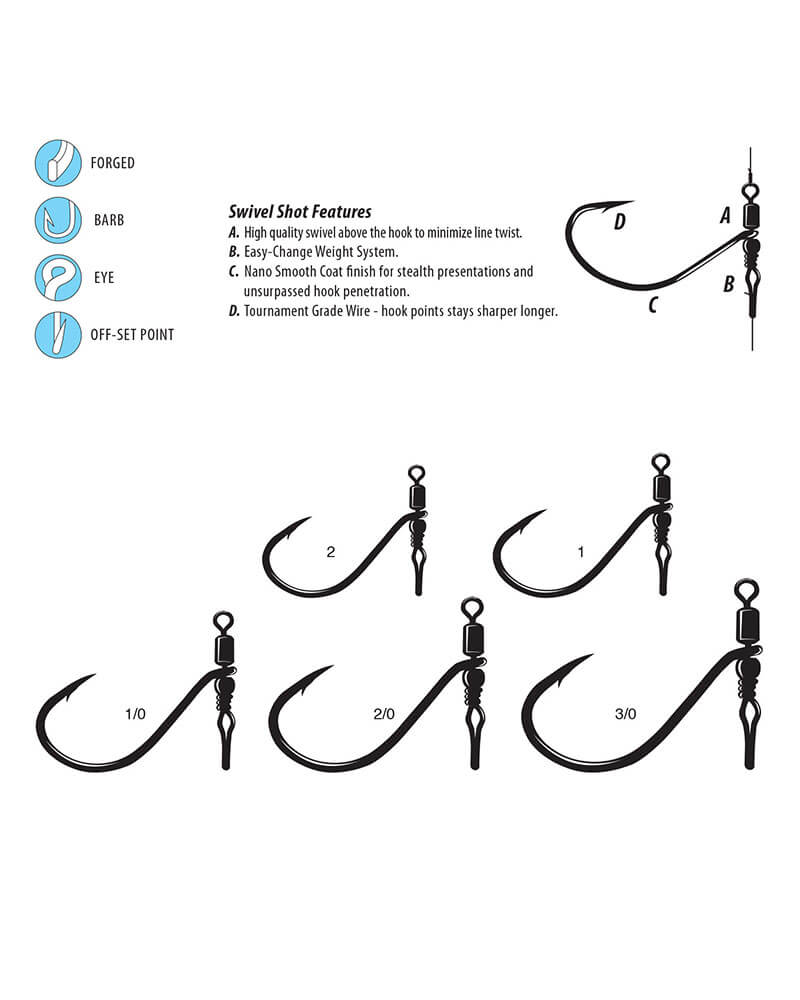 Gamakatsu G-Finesse Swivel Shot Octopus Drop Shot Hook System