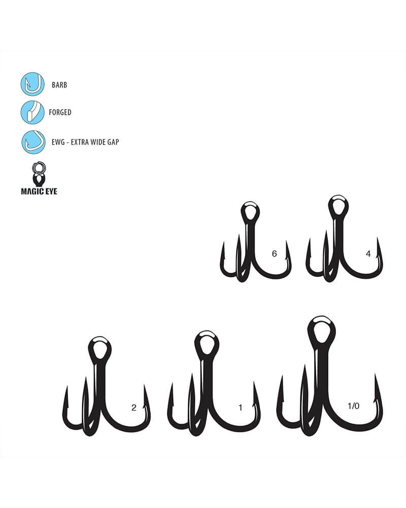 Gamakatsu Short Shank EWG Treble Hook